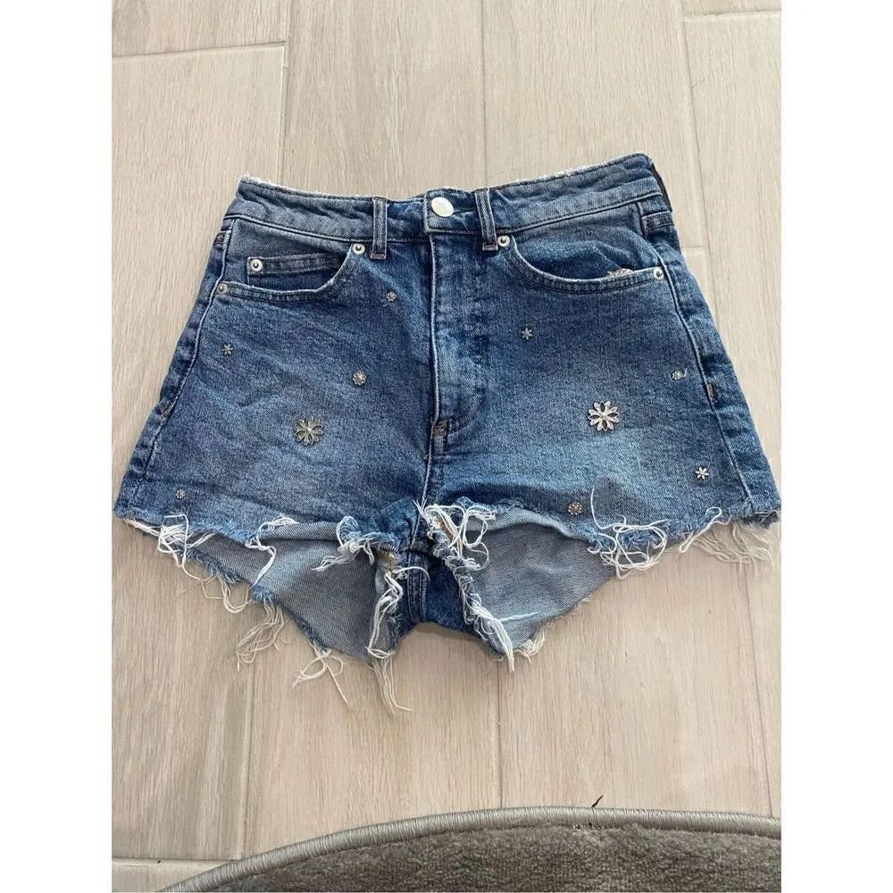 H&M Jeweled Denim Shorts
